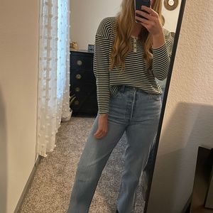 Cropped Striped Long Sleeve